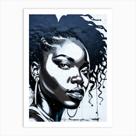 Graffiti Mural Of Beautiful Black Woman 306 Art Print