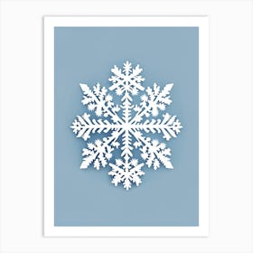 Frost, Snowflakes, Retro Minimal 1 Art Print