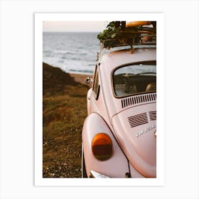 Pink Volkswagen Beetle Art Print