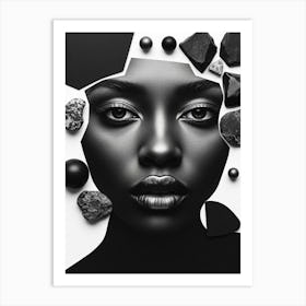 Black Woman With Stones Art Print