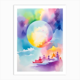 Watercolor Of A City 2 Art Print