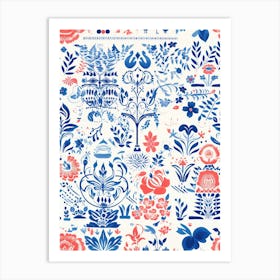 Nice, France, Inspired Travel Pattern 4 Art Print