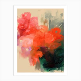 Brush Stroke Flowers Abstract 8 Art Print