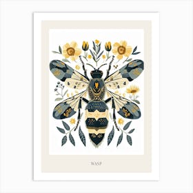 Colourful Insect Illustration Wasp 9 Poster Art Print