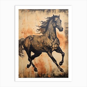 A Horse Painting In The Style Of Stenciling 1 Art Print