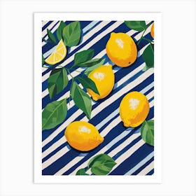 Lemons Fruit Summer Illustration 2 Art Print