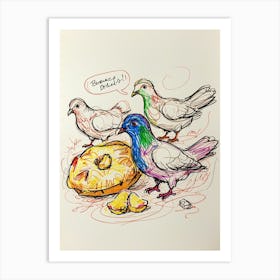 Pigeons 5 Art Print