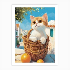 Exotic Shorthair Cat Storybook Illustration 4 Art Print