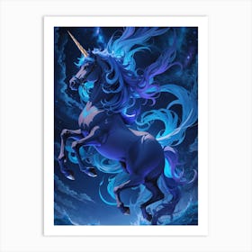 Unicorn In The Sea Art Print