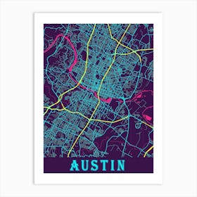 Austin Map Poster 1 Art Print