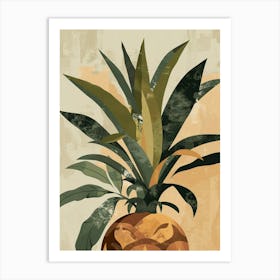 Pineapple Tree Minimal Japandi Illustration 2 Art Print