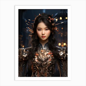 Chinese Girl In Armor Art Print