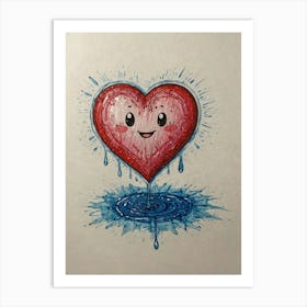 Heart Dripping Water 1 Art Print