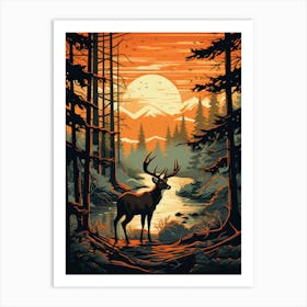 Deer In The Forest 6 Art Print