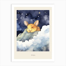 Baby Pika 2 Sleeping In The Clouds Nursery Poster Art Print