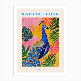 Colourful Tropical Peacock Painting 3 Poster Art Print