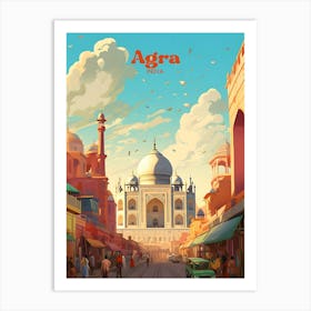 Agra Taj Mahal Modern Travel Art Art Print