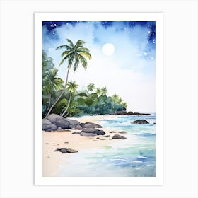 Watercolour Of Anse Intendance   Mahe Island Seychelles 0 Art Print