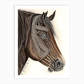 Embroideredbrownhorse Art Print