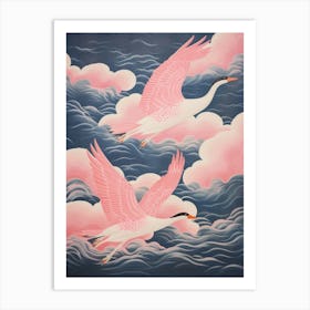 Vintage Japanese Inspired Bird Print Goose 2 Art Print