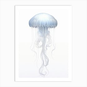 Upside Down Jellyfish Simple Drawing 6 Art Print