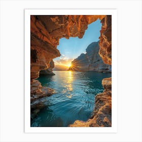 Sunrise In A Cave Art Print