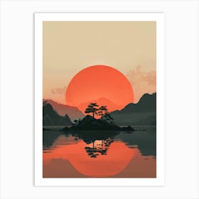 Sunset In Japan Art Print