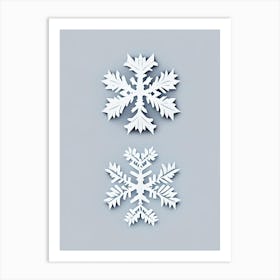 Fragile, Snowflakes, Retro Minimal 1 Art Print