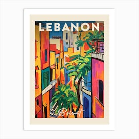 Beirut Lebanon 4 Fauvist Painting  Travel Poster Art Print