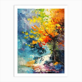 Abstract Tree By The River Art Print