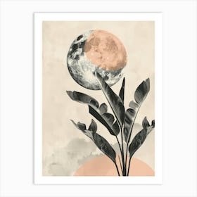 Moon And Plant Art Print