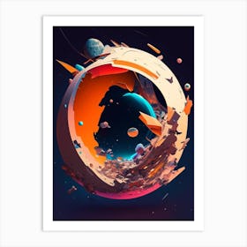 Space Debris Comic Space Space Art Print