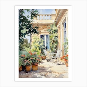 Jardin Des Plantes France Watercolour Painting  Art Print
