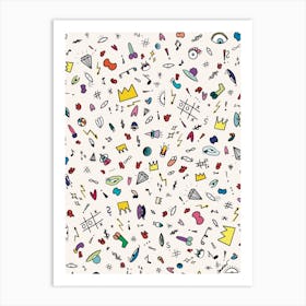 Doodle Pattern Art Print