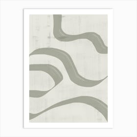 Wavy Lines Green And Neutral Art Print
