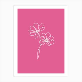 Line Art Flowers Art Print