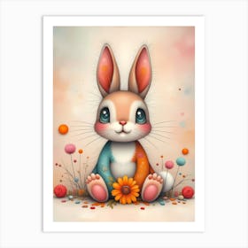 Pippa Fluffernutter The Cutest Bunny: A Colorful Artwork For Kids Art Print