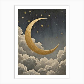 Moon And Stars no2 Art Print