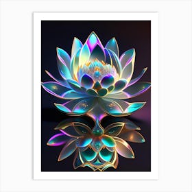 Double Lotus Holographic 6 Art Print