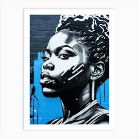 Graffiti Mural Of Beautiful Black Woman 111 Art Print