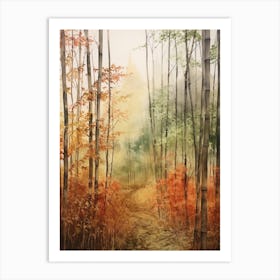 Autumn Forest Landscape Sagano Bamboo Forest Japan 2 Art Print