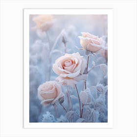 Frosty Botanical Rose 4 Art Print