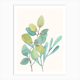 Eucalyptus Watercolor Painting Art Print