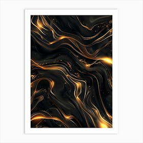 Abstract Gold And Black Background 1 Art Print