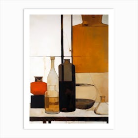 Brown Bottles Art Print