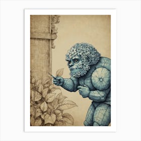 Blue Monster Art Print