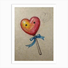 Heart Lollipop 1 Art Print