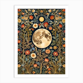 William Morris Moon And Flowers Art Print