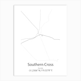 Southern Cross,Australia Minimalist Map Art Print