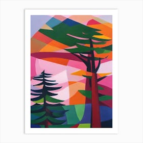 Balsam Fir Tree Cubist Art Print